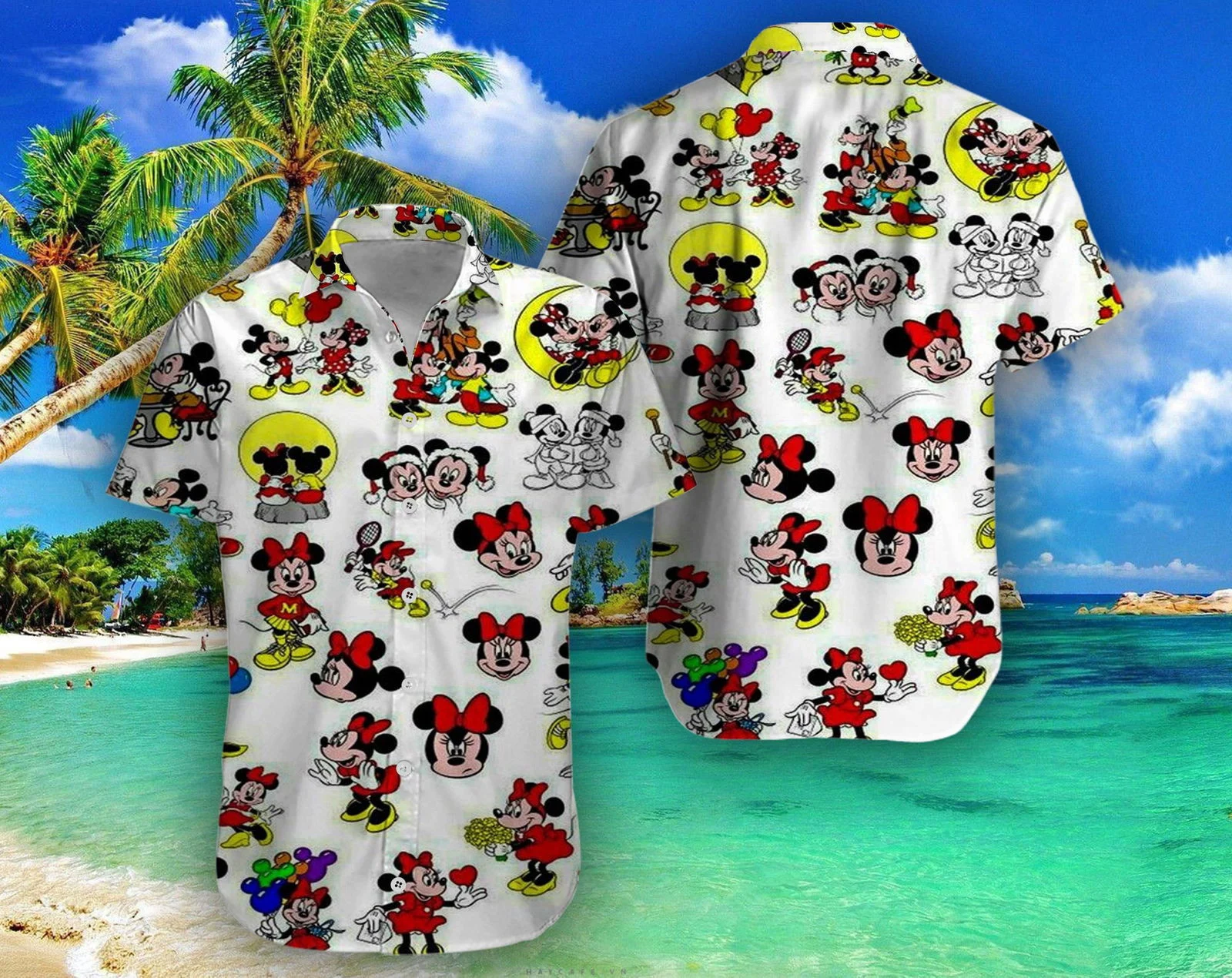 Play Tennis Disney Mickey Mouse Floral Aloha Hawaiian Shirt 024 HW0601