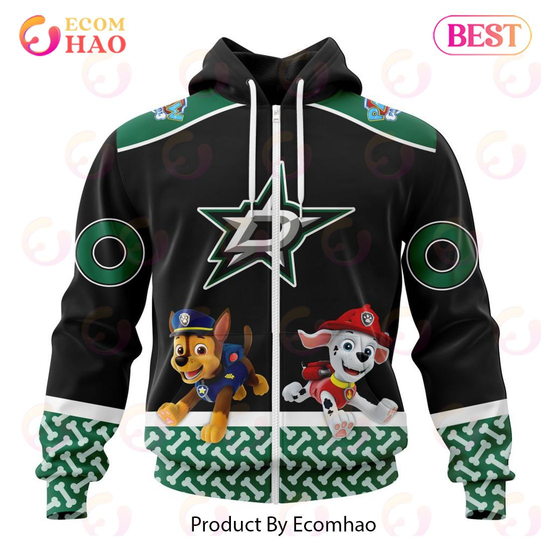 Dallas Stars Special Paw Patrol Design 3D Hoodie, Zip Hoodie, Man - Women, Warm, Premium Quality HZ0501