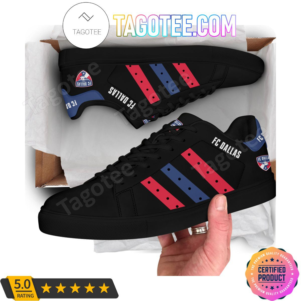 Custom MLS FC Dallas Black Style Stan Smith Shoes, Trendy Style Sneakers ST0801