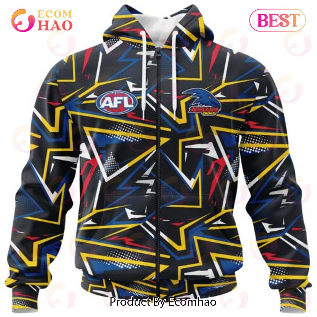 AFL Adelaide Crows Special Abstract Design Hoodie, Zip Hoodie, Man - Women, Warm, Premium Quality HZ0501