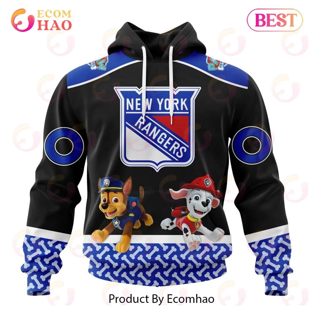 New York Rangers Special Paw Patrol Design 3D Hoodie, Zip Hoodie, Man - Women, Warm, Premium Quality HZ0501