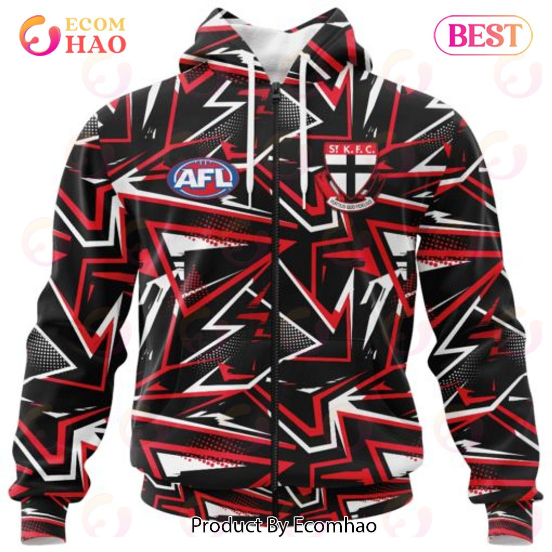 AFL St Kilda Football Club Special Abstract Design Hoodie, Zip Hoodie, Man - Women, Warm, Premium Quality HZ0501