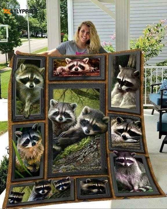 Raccoon 3D Customized Quilt , Soft Quilt, King Size, All Season Cozy Quilt QB0901